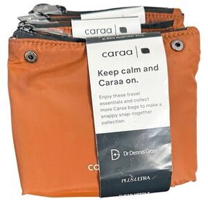 Caraa Snappy Snap-Together Travel Pouch Amenity Kit Set of 4 - Brown & Black